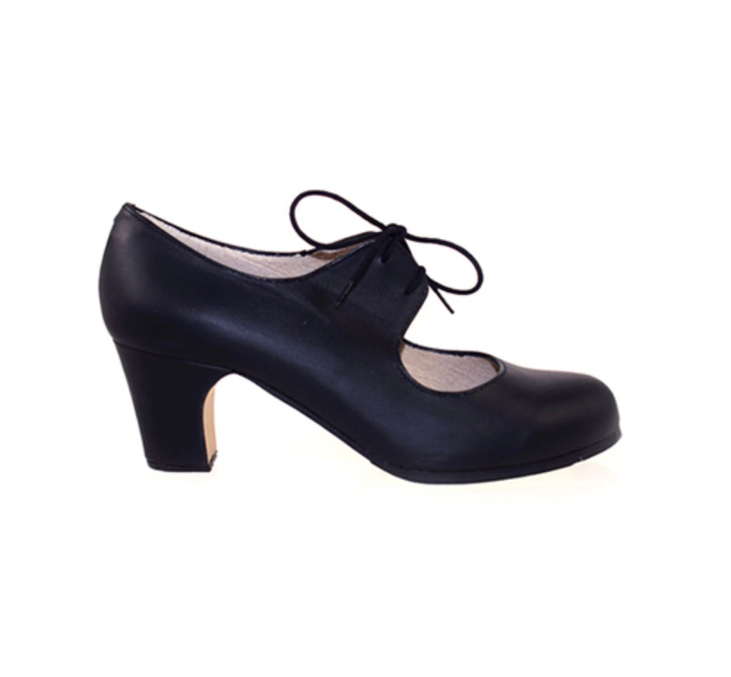 Cordonera Basic noir — vue de profil – chaussures de flamenco Begoña Cervera