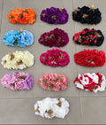 Fleurs Fatima : assortiment de treize coloris avec détails dorés – tenue de flamenco