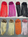 Hombreras Penelope : ornements floraux d’épaules à longues franges, en huit coloris – tenue de flamenco