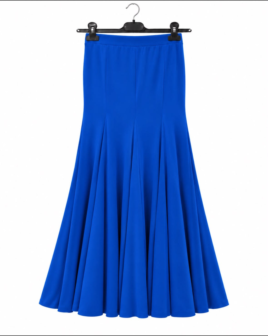 Jupe enfant ADRIANA bleu électrique, longue et évasée à godets – tenue de flamenco
