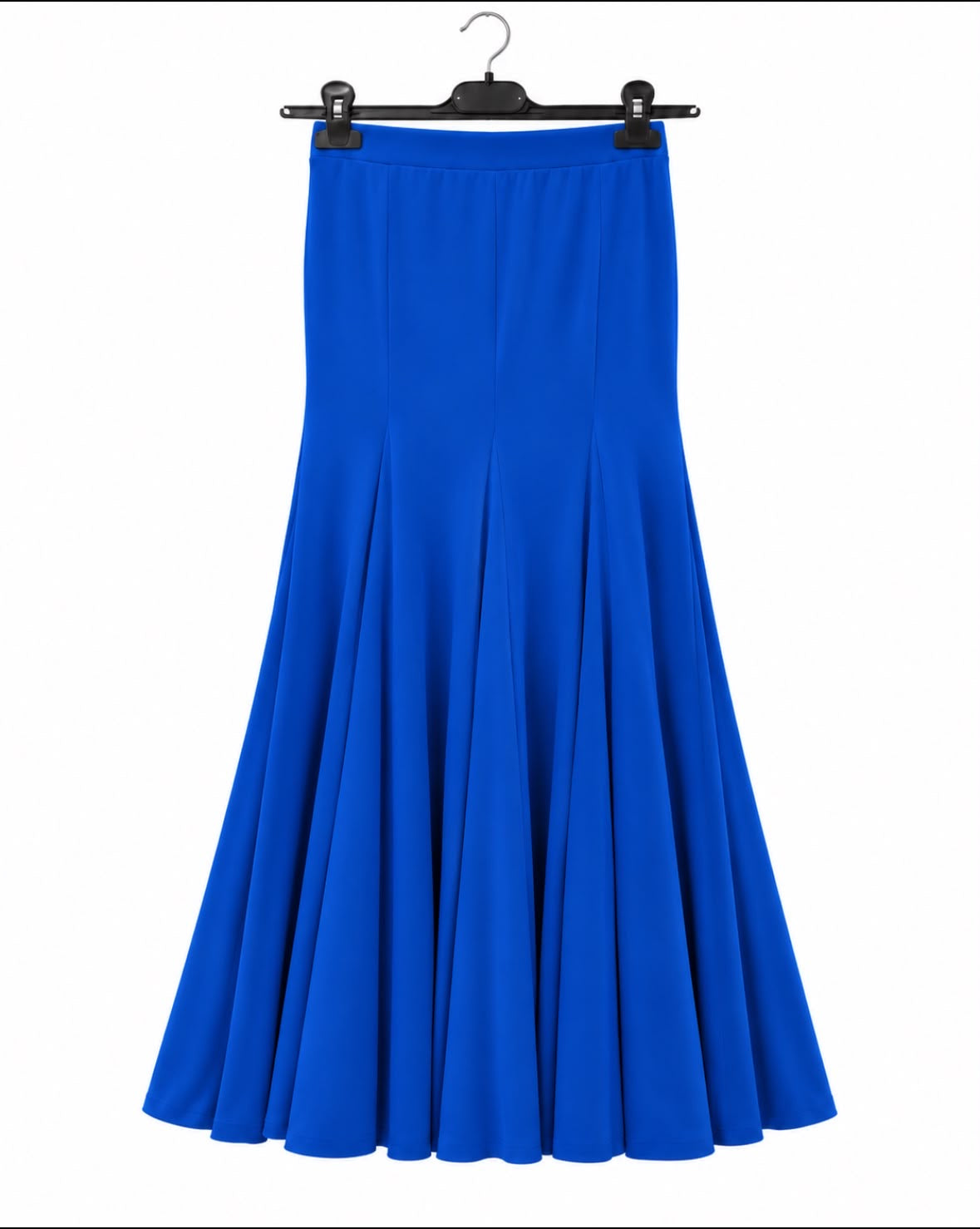 Jupe enfant ADRIANA bleu électrique, longue et évasée à godets – tenue de flamenco