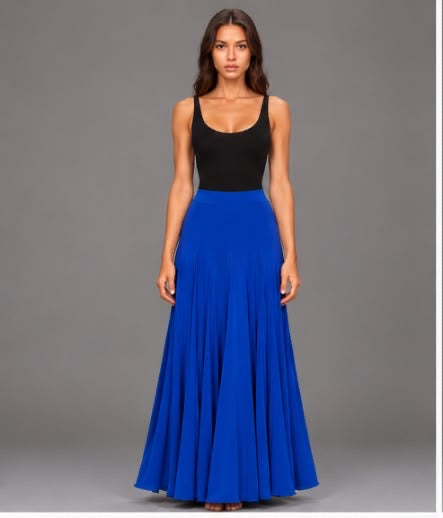 Jupe CARMEN bleu électrique – vue 1 – tenue de flamenco