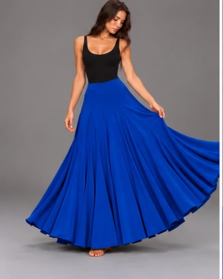 Jupe CARMEN bleu électrique – vue 3 – tenue de flamenco
