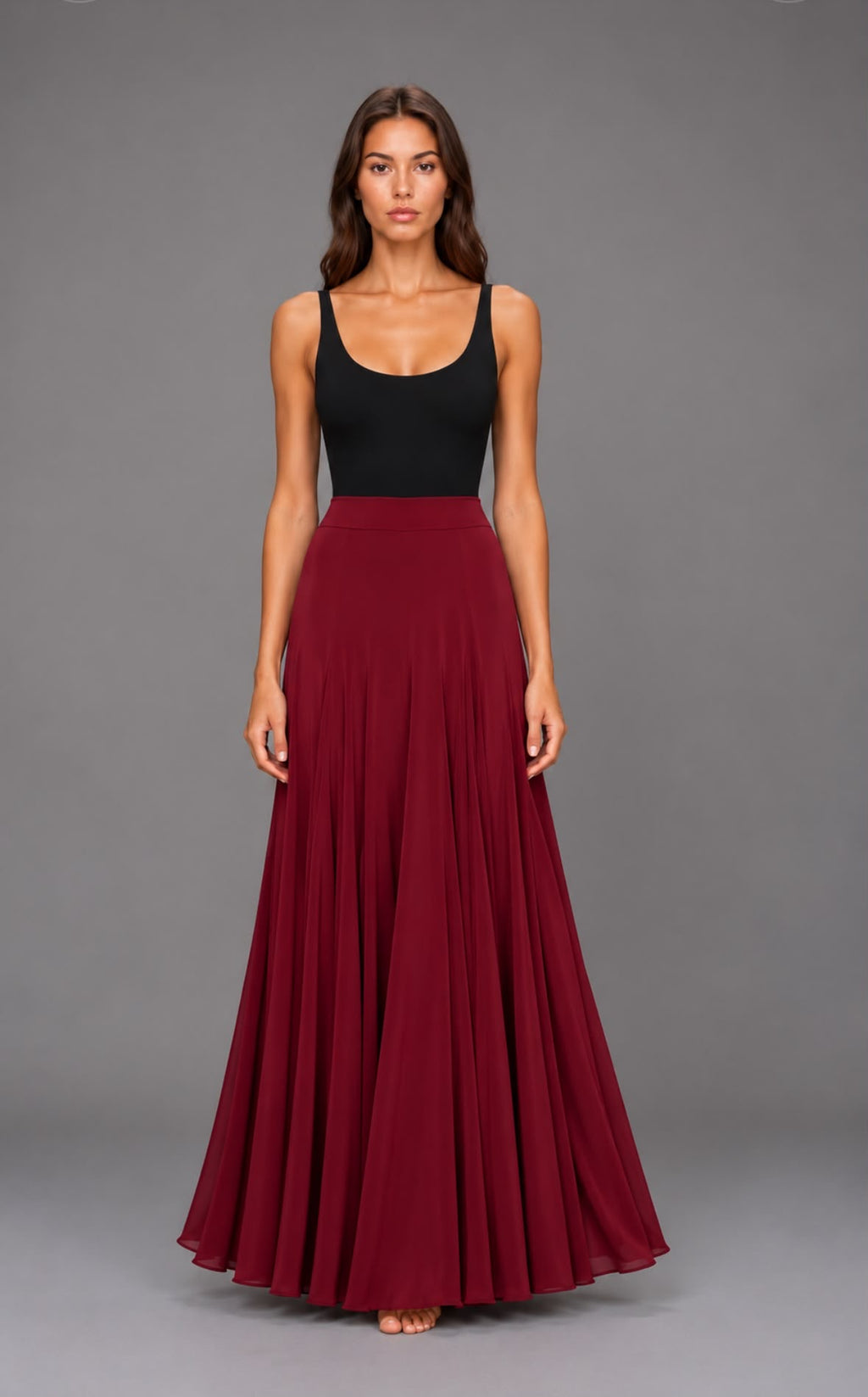 Jupe CARMEN bordeaux – vue 1 – tenue de flamenco