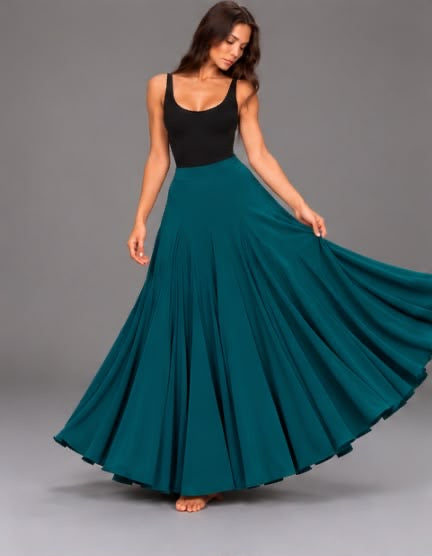 Jupe CARMEN pétrole – vue 2 – tenue de flamenco