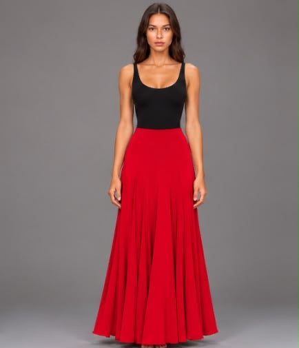 Jupe CARMEN rouge – vue 2 – tenue de flamenco