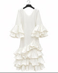 Robe Estrella Blanc à volants – tenue de flamenco